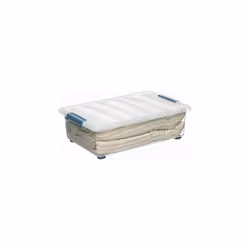 Cassetta in katla trasparente da 28 l con ruote e manici ergonomici 59x39x18,5 cm