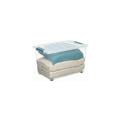 EDM - Cassetta katla trasparente da 57 l con ruote e maniglie ergonomiche 59x39x36,5 cm