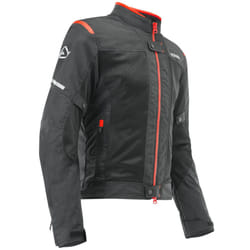 Acerbis Ramsey Vented Giacca tessile da moto, nero-rosso, dimensione S per uomo