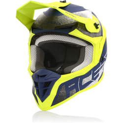 Acerbis Linear Casco Motocross, blu-giallo, dimensione S per uomo