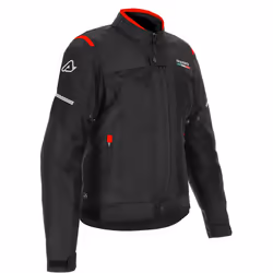 Acerbis On Road Ruby Giacca tessile moto da donna, nero-rosso, dimensione S per donne