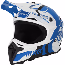 Acerbis Profile 5 Casco Motocross, bianco-blu, dimensione L per uomo