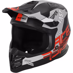 Acerbis Profile Casco da motocross per ragazzi, nero-rosso, dimensione S