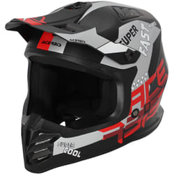 Acerbis Profile Casco da motocross per ragazzi, nero-rosso, dimensione S