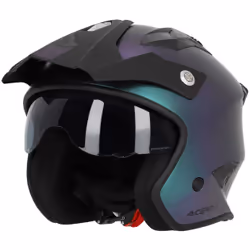 Acerbis Aria Metallic Casco Jet, verde-porpora, dimensione S per uomo