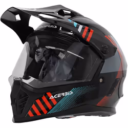 Acerbis Rider Casco da motocross per ragazzi, nero-rosso, dimensione L