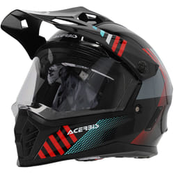 Acerbis Rider Casco da motocross per ragazzi, nero-rosso, dimensione L
