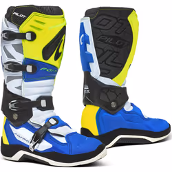 Forma Pilot Motocross Stivali, bianco-blu-giallo, dimensione 45 per uomo