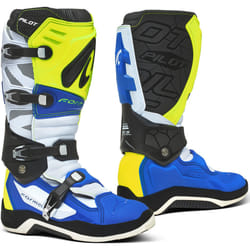 Forma Pilot Motocross Stivali, bianco-blu-giallo, dimensione 45 per uomo