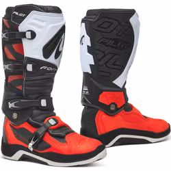 Forma Pilot Motocross Stivali, nero-bianco-rosso, dimensione 45 per uomo