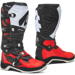 Forma Pilot Motocross Stivali, nero-bianco-rosso, dimensione 45 per uomo