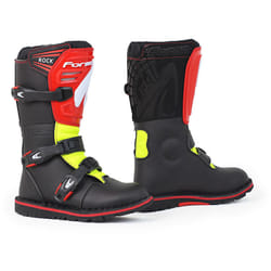 Forma Rock Stivali da motocross per bambini, nero-rosso-giallo, dimensione 35