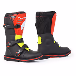 Forma Rock Stivali da motocross per bambini, nero-rosso-giallo, dimensione 36