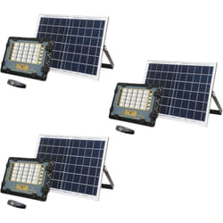 BES - 3PZ Faro 150W Led Esterno Pannello Solare Luce Fredda Blu Rossa Telecomando