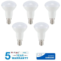5 lampadine led V-tac samsung E14 6W R50 naturale