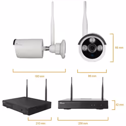 KIT VIDEOSORVEGLIANZA WIRELESS 2MP 6 LED ARRAY DA ESTERNO 4 MM HARD DISK 2 TB Kit di Videovigilanza Nivian Connessione Ethern ...