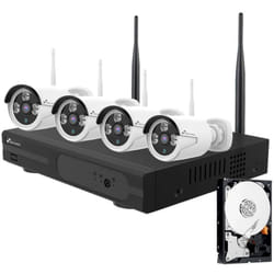 Kit videosorveglianza wireless full hd ip 4 telecamere 3 mpx wifi hd 500 gb