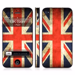i-Paint UK Flag Skin, Custodia sottile, Apple, iPhone 4 iPhone 4S, Blu, Rosso, Bianco