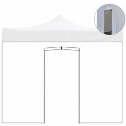 Telo laterale 3x2m bianco impermeabile con porta avvolgibile per gazebo richiudibile 3x3mt