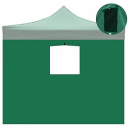 Telo laterale 3x2mt verde impermeabile con finestra per gazebo richiudibile 3x3mt