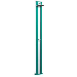 Doccia Solare da Esterno Giardino 30L Miscelatore Arkema Spring S Fascia Inox Light Blu