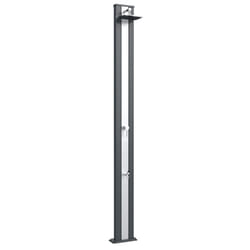 Doccia Solare da Esterno Giardino 30L Miscelatore e Lavapiedi Arkema Spring S Fascia Inox Grigio An