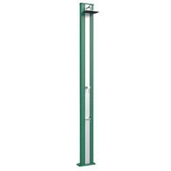 Doccia Solare da Esterno Giardino 30L Miscelatore e Lavapiedi Arkema Spring S Fascia Inox Verde