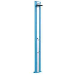 Doccia Solare da Esterno Giardino 30L Miscelatore e Lavapiedi Arkema Spring S Fascia Inox Blu