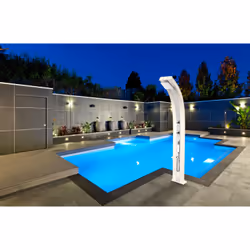 Doccia Solare da Esterno Giardino 40L Miscelatore e Doccetta Mobile Arkema Dada Fascia Inox Grigio - Vista aggiuntiva 2