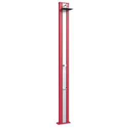Doccia da Esterno Giardino Miscelatore e Lavapiedi Arkema Spring S Fascia Inox Cherry