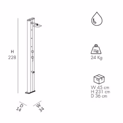 Doccia Tradizionale In Alluminio Dada Con Miscelatore, Nebulizzatore E Lavapiedi Colore Antracite/Inox Cv-D455/7016-I - Vista aggiuntiva 2
