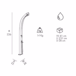 Doccia Tradizionale In Alluminio Spring Top Line Con Miscelatore E Doccetta Colore Perla Bianca Cv-A145-Tl/9400 - Vista aggiuntiva 2