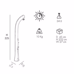 Doccia Solare In Alluminio Jolly Plus 24 Litri Top Line Con Miscelatore E Doccetta Mobile Colore Perla Nera Cv-B540-Tl/7300 - Vista aggiuntiva 2