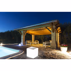Pouf da Giardino Luminosto 50x50 cm con Cuscino in Resina Arkema Iris Comfort SL - Vista aggiuntiva 2