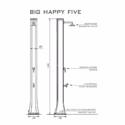 Doccia Solare In Polietilene Big Happy Five 36 Litri Con Lavapiedi Cv-F620-90/7016