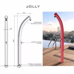 Doccia Solare In Resina Jolly 24 Litri In Alluminio Colore Verde Chiaro Cv-B500/6018