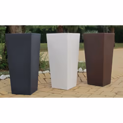 Vaso 34x86 cm in Resina Arkema Quadro 86 Antracite - Vista aggiuntiva 2
