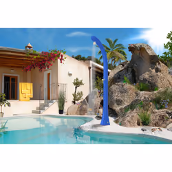 Doccia Solare da Esterno Giardino 20L Miscelatore e Lavapiedi Arkema Happy One Ruby
