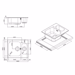 Apell TO3415IBC lavello Lavello montato su piano Rettangolare Acciaio inox - Vista aggiuntiva 3