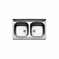 Apell PI802PC, Lavello sottopiano, Rettangolare, Argento, 2 ciotole, Rettangolare, 330 x 370 mm