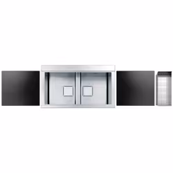 Apell PD862IKITB, Lavello montato a parete, Rettangolare, Acciaio inox, Acciaio inox, 2 ciotole, 360 x 375 mm