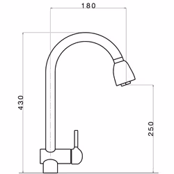 Rubinetto Cucina Miscelatore Monocomando Doccetta Estraibile Apell AP7090CR Cromato