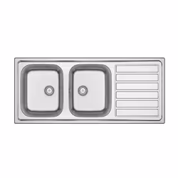 Apell ID1162ILBC, Lavello montato su piano, Rettangolare, Acciaio inox, 2 ciotole, Quadrato, 1114 x 480 mm