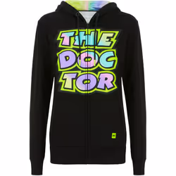 VR46 The Doctor Felpa con cappuccio da donna, nero-multicolore, dimensione XS per donne