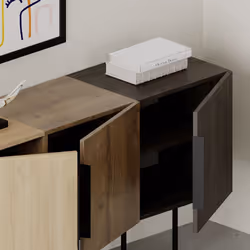 Madia Tontini 3 ante colore rovere noce e dark coffe 150 cm - Vista aggiuntiva 4