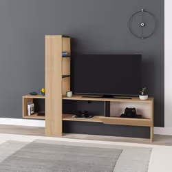 Mobile porta Tv Troya con anta a ribalta 180 cm colore rovere antracite