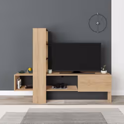 Mobile porta Tv Troya con anta a ribalta 180 cm colore rovere antracite
