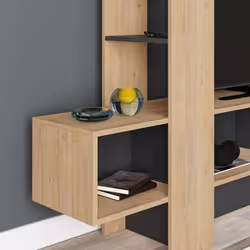 Mobile porta Tv Troya con anta a ribalta 180 cm colore rovere antracite - Vista aggiuntiva 4