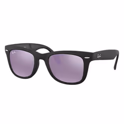 Ray-Ban WAYFARER FOLDING FLASH LENSES, Adulto, Unisex, Quadrato, Nero, Lenti senza polarizzazione, Nylon