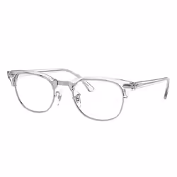 Ray-Ban Clubmaster Optics, Adulto, Unisex, Quadrato, Trasparente, Lenti senza polarizzazione, Acetato